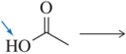 Diagram showing an acid with the most acidic proton indicated, leading to its conjugate base.