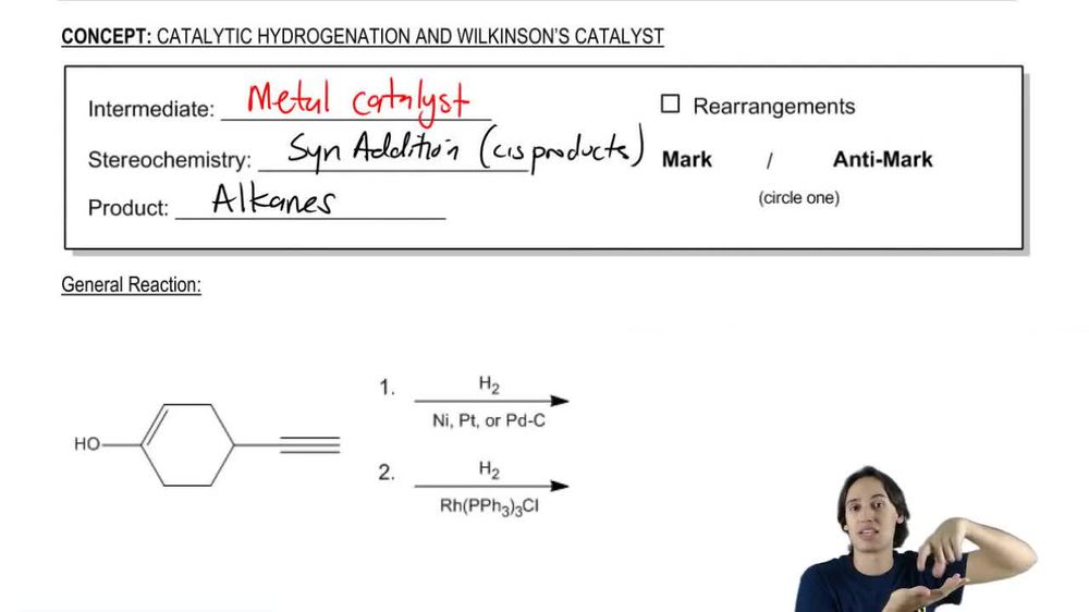 General properties of catalytic hydrogenation.