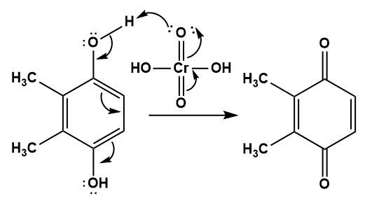 Detailed mechanism of oxidation showing electron movement and chromium involvement.