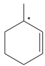 Chemical structure of a radical, showing a hexagonal ring with a substituent, representing radical stability concepts.