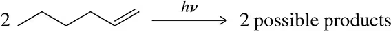 Chemical structure diagram illustrating a [2 + 2] cycloaddition reaction yielding two possible products under light exposure.