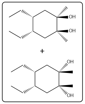Reaction products of epoxide with H2SO4 and H2O, showing diol formation.