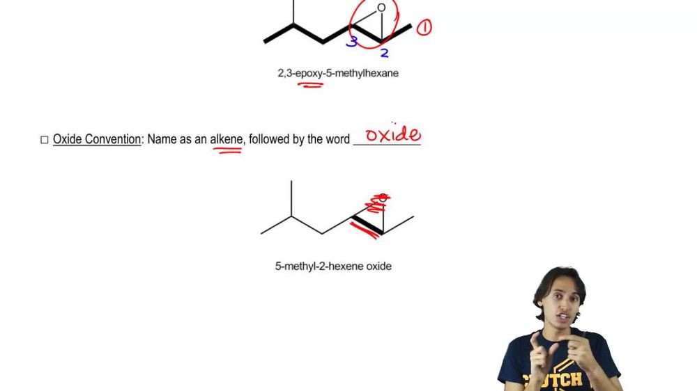 How to name epoxides using the oxide convention.