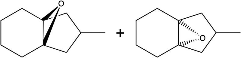 Two enantiomers formed from dihydroxylation of a cyclohexane derivative.