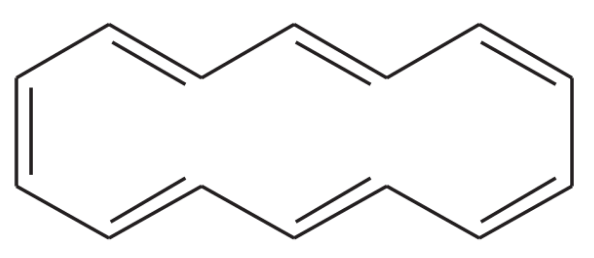 Chemical structure of annulene, a cyclic compound with alternating double bonds, used for classification of aromaticity.