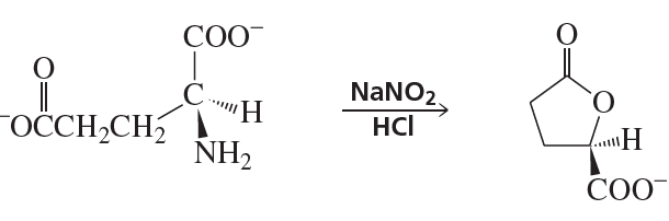 Chemical reaction mechanism illustrating retention of configuration at an asymmetric center during an SN2 reaction.