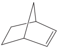 Diagram illustrating a three-dimensional molecule with a drawn mirror plane of symmetry.