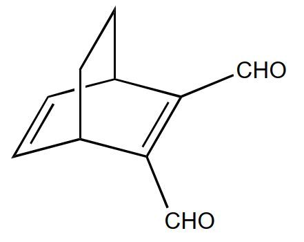 Diels-Alder product structure with three CHO groups.