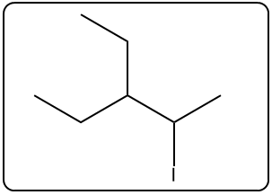 Chemical structure of 3-ethylpent-2-ene for hydrohalogenation reaction.
