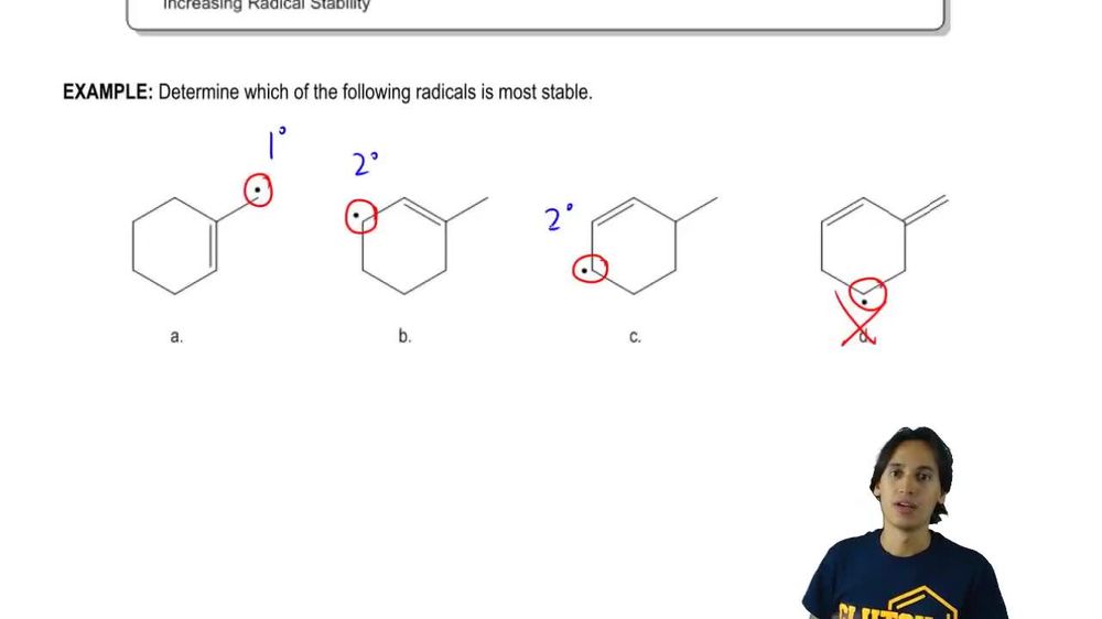 Determine which of the following radicals is the most stable.