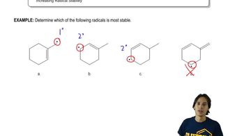 Determine which of the following radicals is the most stable.