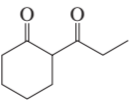 Chemical structures of enamine alkylation products derived from cyclohexanone, featuring carbonyl and cyclohexane components.