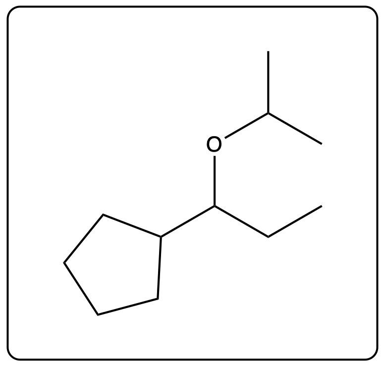Chemical structure with hydroxyl and other groups in an organic compound.