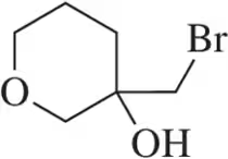 Chemical structure of a halohydrin featuring a six-membered ring with a bromine and hydroxyl group attached.