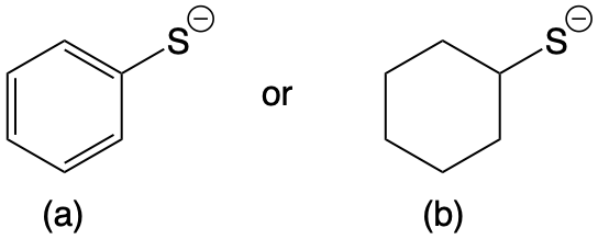 Comparison of two anions to determine the better nucleophile in organic chemistry.
