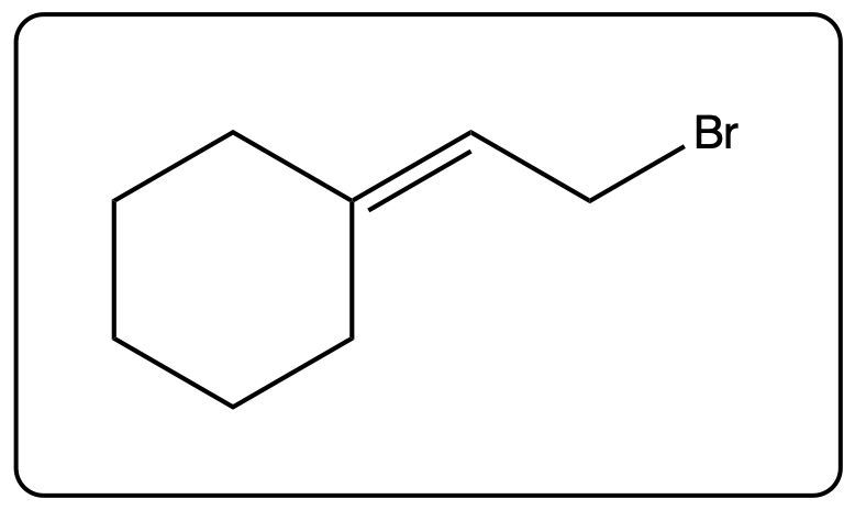 Major product of the conjugated hydrohalogenation reaction with Br attached.