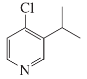 Chemical structure of a benzene ring with chlorine and nitrogen substituents labeled.