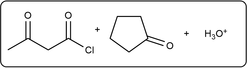 Reagents for Michael Addition reaction including a chlorinated compound and a cyclic compound.