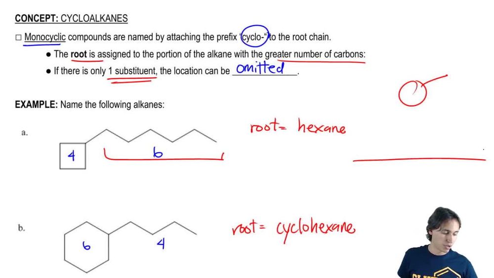 Why it is okay to omit a single location for monocyclics
