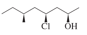 Structural formula showing a carbon chain with a chlorine (Cl) and hydroxyl (OH) group attached.