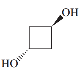 Structural representation of a diol with hydroxyl groups attached to a square-shaped carbon framework.