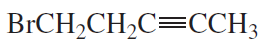 Chemical structure of a brominated alkene with a triple bond, labeled for identification.