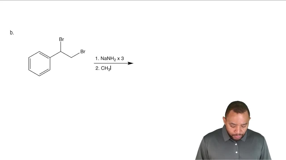 Using double dehydrohalogenation to perform alkynide synthesis.