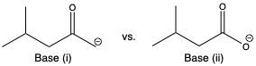 Comparison of two chemical structures, Base (i) and Base (ii), for stability analysis.