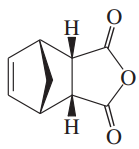 Chemical structure diagram illustrating a Diels-Alder product with labeled functional groups and hydrogen atoms.