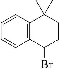 Chemical structure of a bromoalkane featuring a bromine atom attached to a bicyclic aromatic compound.