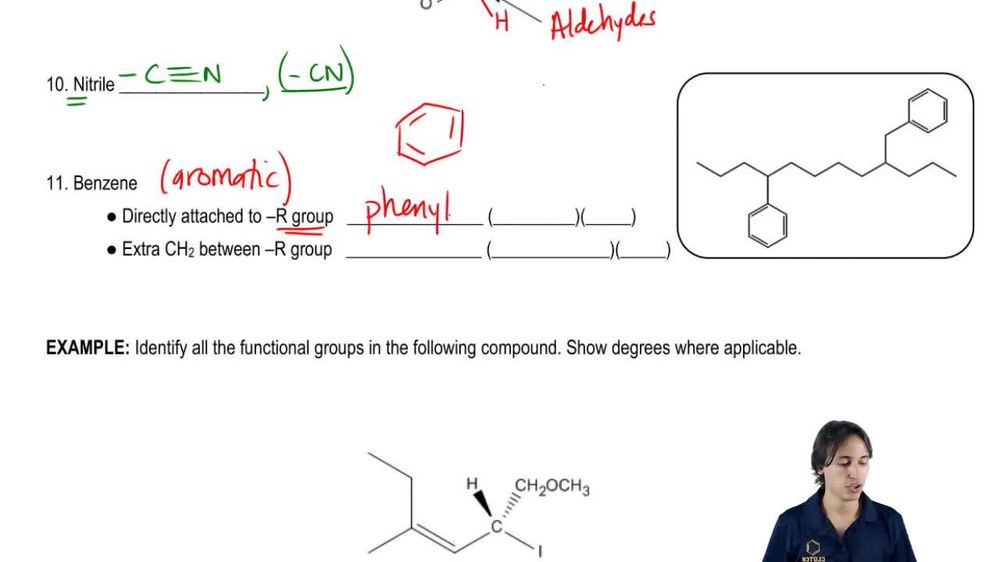 The difference between phenyl and benzyl groups.
