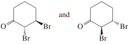Two chemical structures of brominated cyclic compounds, illustrating potential enantiomers or diastereomers for separation methods.