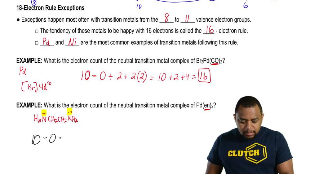 The 18 and 16 Electron Rule Example 2