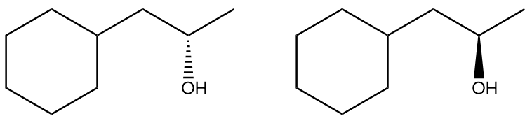 Two chemical structures representing products of an SN1 reaction with OH groups.