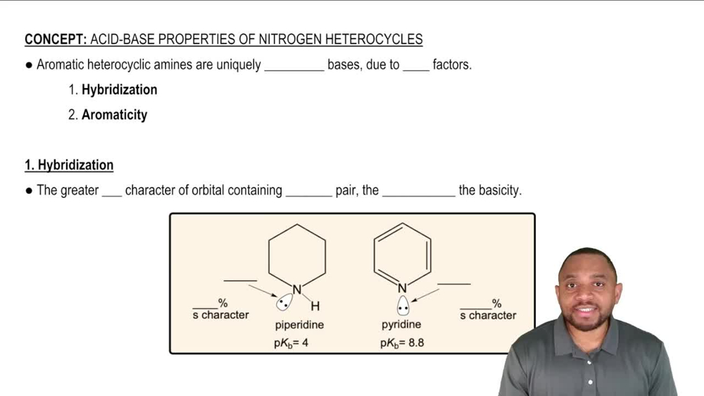 Acid-Base Properties of Nitrogen Heterocycles Concept 1
