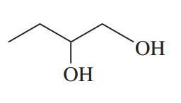 Structural representation of a 1,2-diol with hydroxyl groups, illustrating acetal formation with acetone.