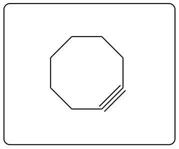 Cyclic compound with a triple bond at one position.
