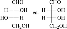 Structural formulas of two carbohydrate molecules, highlighting their differences to illustrate epimerization.