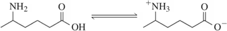 Chemical structure illustrating an acid-base reaction with bonds being formed and broken, showing a transition state.