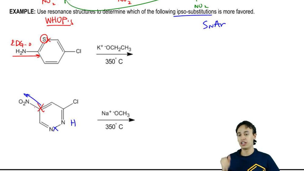 Which ipso-substitution is more favored
