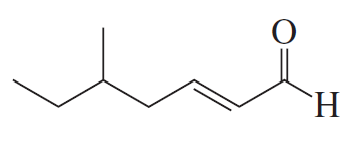 Chemical structure illustrating an aldol condensation product with a hydroxyl group and a carbonyl group.