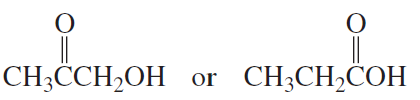 Chemical structures comparing two compounds: CH3C(CH2)OH and CH3CH2C(OH) for acidity ranking.