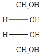 Fischer projection diagram showing asymmetric carbon atoms labeled for R and S configurations.