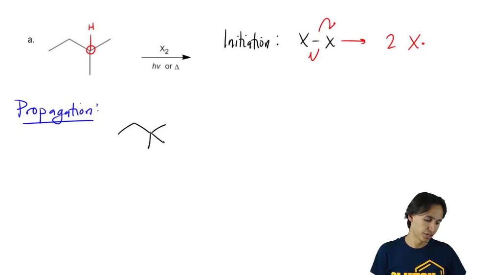 Show the entire chain reaction mechanism.