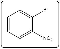 Product structure with bromine and nitro groups on an aromatic ring.