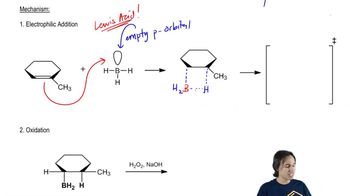 Acid-catalyzed hydroboration-oxidation mechanism