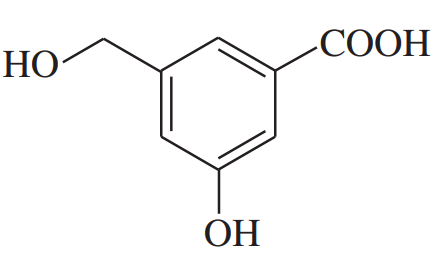 Chemical structure of a compound with three different OH groups, illustrating varying acidities and reactivity.