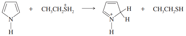 Chemical reaction diagram showing the interaction of a nitrogen-containing compound with a sulfonium ion, producing a new compound.