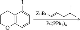 Chemical reaction diagram illustrating the Negishi coupling with reactants, reagents, and products indicated.