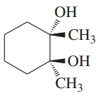 Structural formula of 1,2-dimethylcyclohexane with two hydroxyl (OH) groups attached to the cyclohexane ring.
